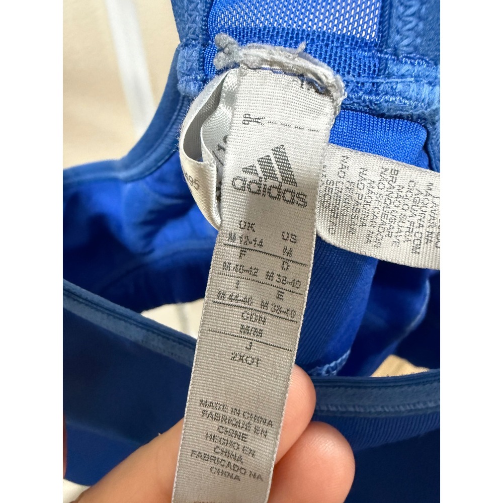 Athleisure Gym Workout Running Sports Bra Blue Medium Racerback Adidas - Picture 3 of 3